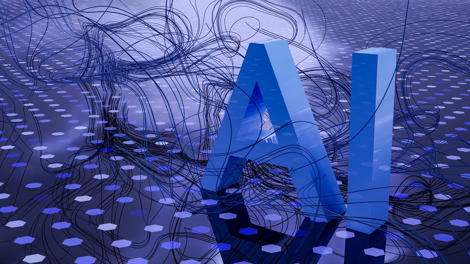 Abstract AI agent neural network visualization