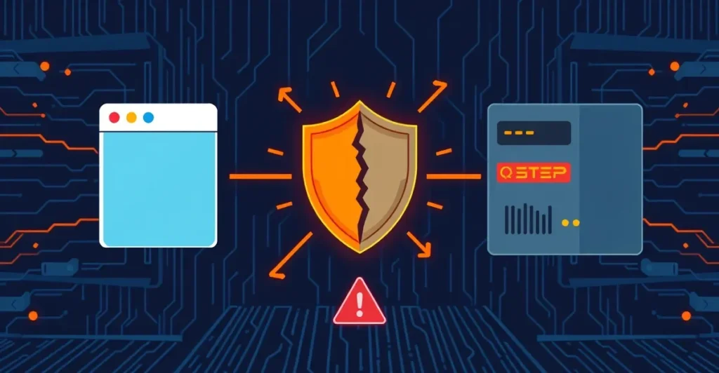 CORS misconfiguration attack visualization showing cross-origin request security testing with browser and server