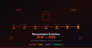 Read more about the article Ransomware Evolution 2016-2026: What Defenders Keep Missing