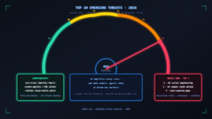 Read more about the article Top 10 Emerging Cybersecurity Threats in 2026