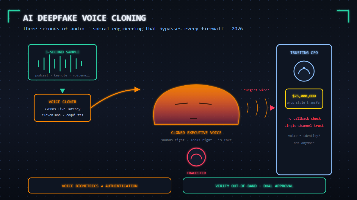 Read more about the article AI Deepfake Voice Cloning: The Social Engineering Threat That Bypasses All Firewalls