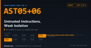 Read more about the article No Lockfile for Prose, No Sandbox for Code: AST05 and AST06, Explained