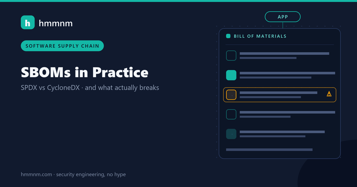 Read more about the article SBOMs in Practice: SPDX vs CycloneDX and What Actually Breaks