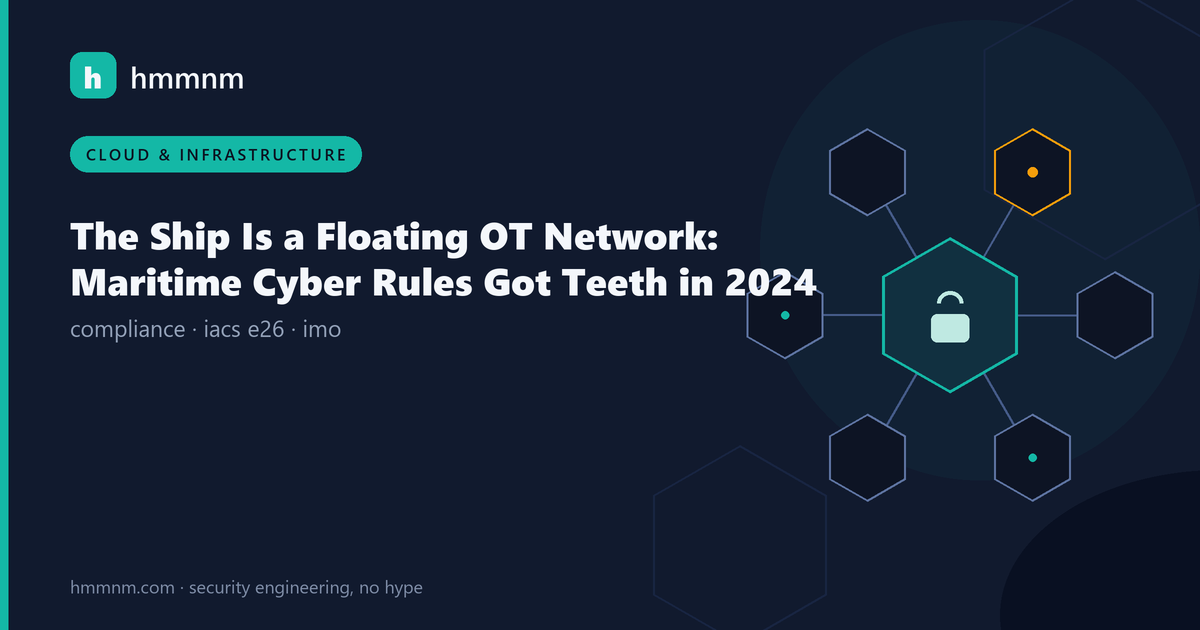 Read more about the article The Ship Is a Floating OT Network: Maritime Cyber Rules Got Teeth in 2024