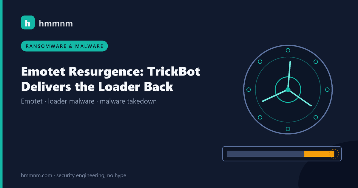 Read more about the article Emotet Resurgence: TrickBot Delivers the Loader Back