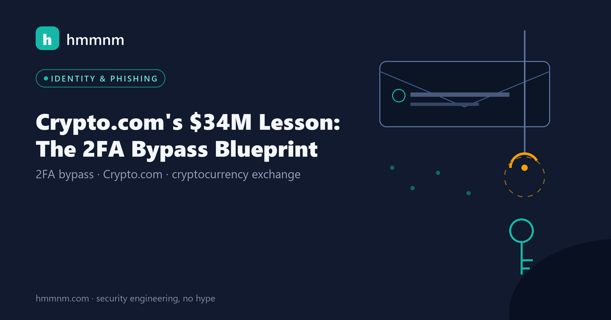 Read more about the article Crypto.com’s $34M Lesson: The 2FA Bypass Blueprint