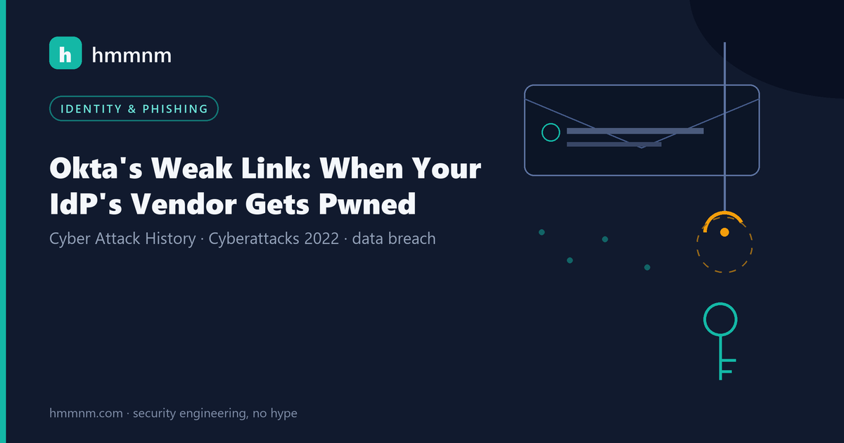 Read more about the article Okta’s Weak Link: When Your IdP’s Vendor Gets Pwned