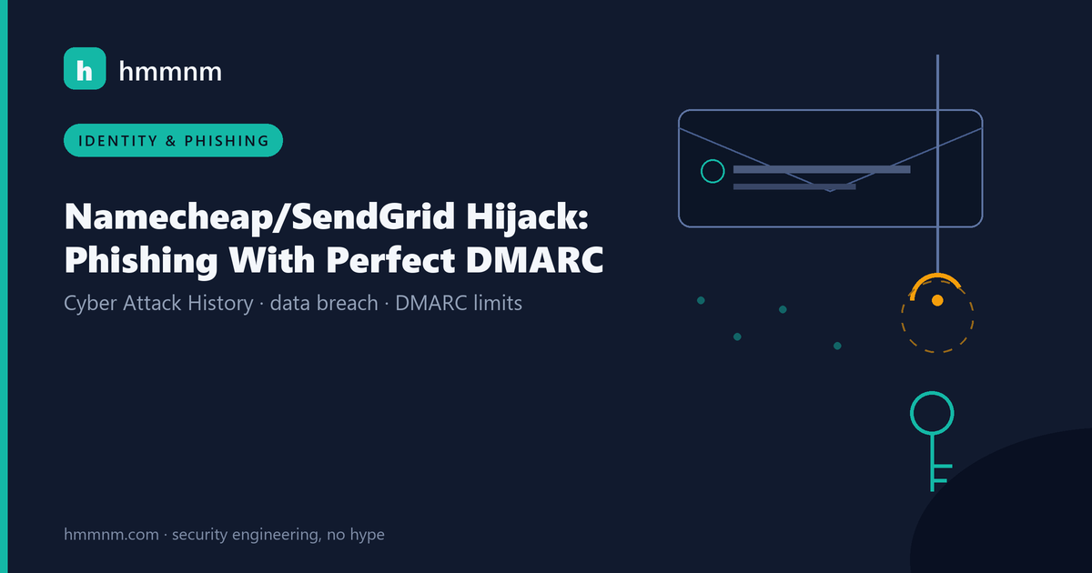 Read more about the article Namecheap/SendGrid Hijack: Phishing With Perfect DMARC