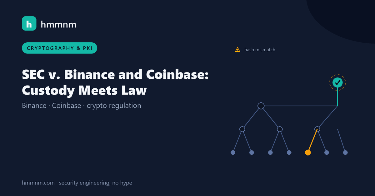 Read more about the article SEC v. Binance and Coinbase: Custody Meets Law