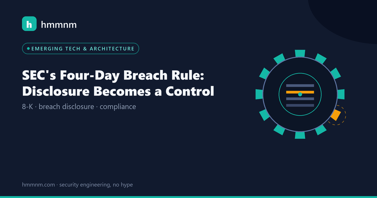 Read more about the article SEC’s Four-Day Breach Rule: Disclosure Becomes a Control