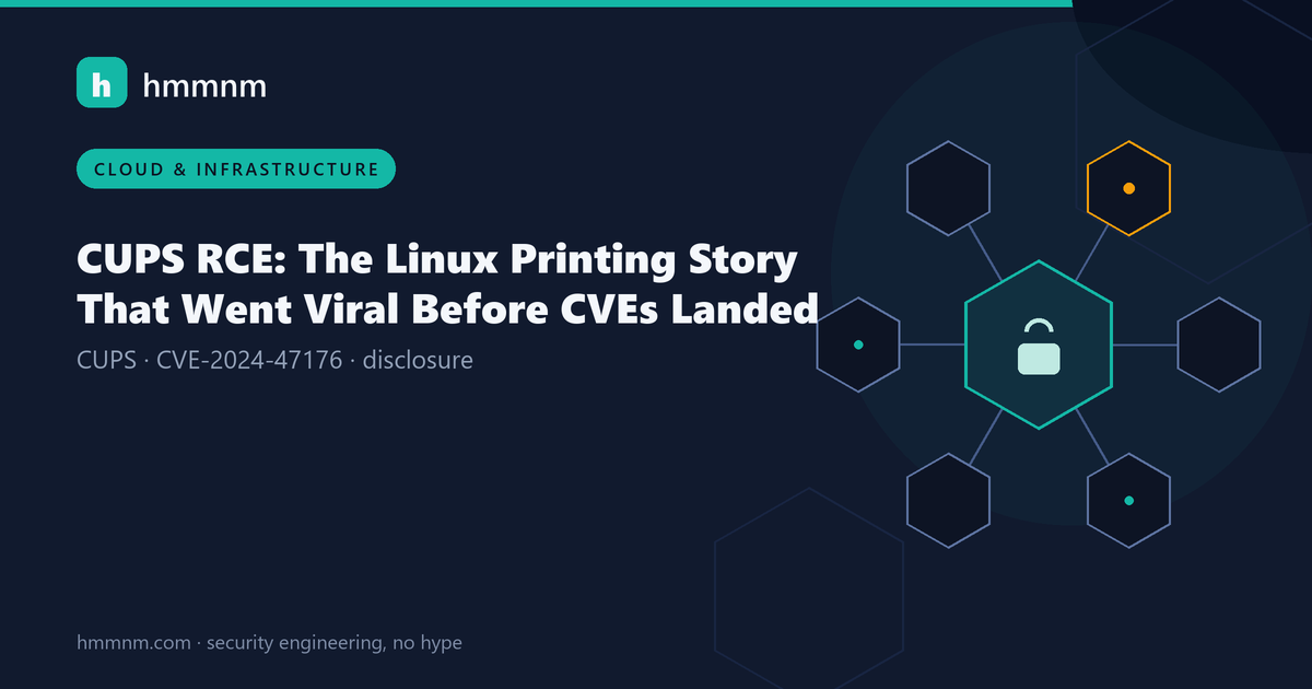 Read more about the article CUPS RCE: The Linux Printing Story That Went Viral Before CVEs Landed