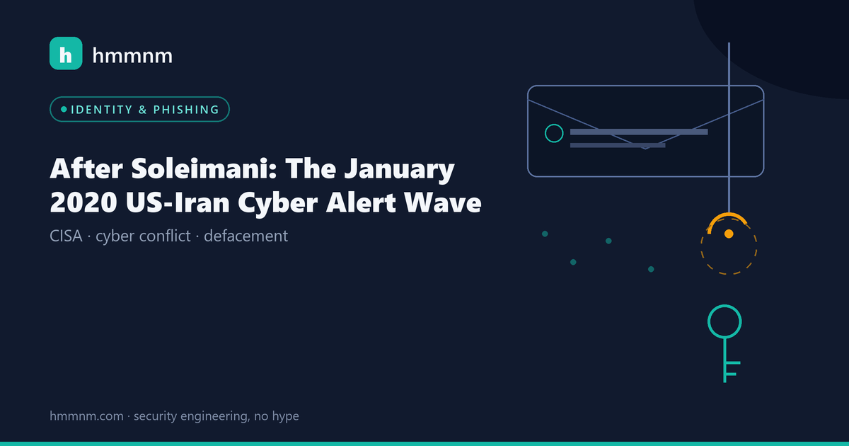 Read more about the article After Soleimani: The January 2020 US-Iran Cyber Alert Wave