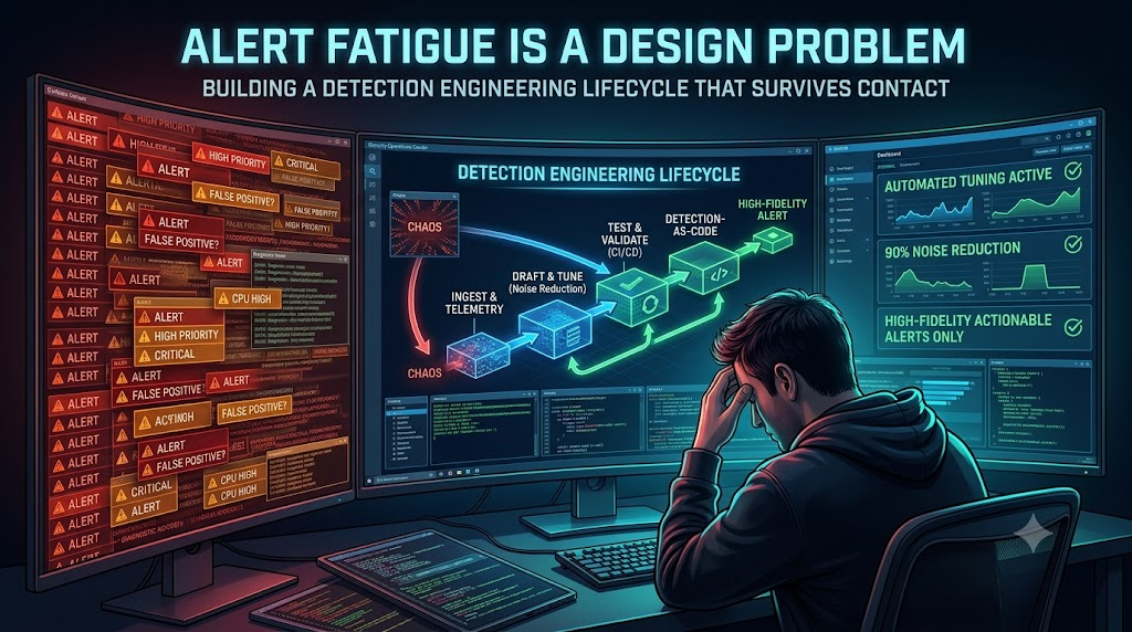 Alert Fatigue Is a Design Problem: Building a Detection Engineering Lifecycle That Survives Contact