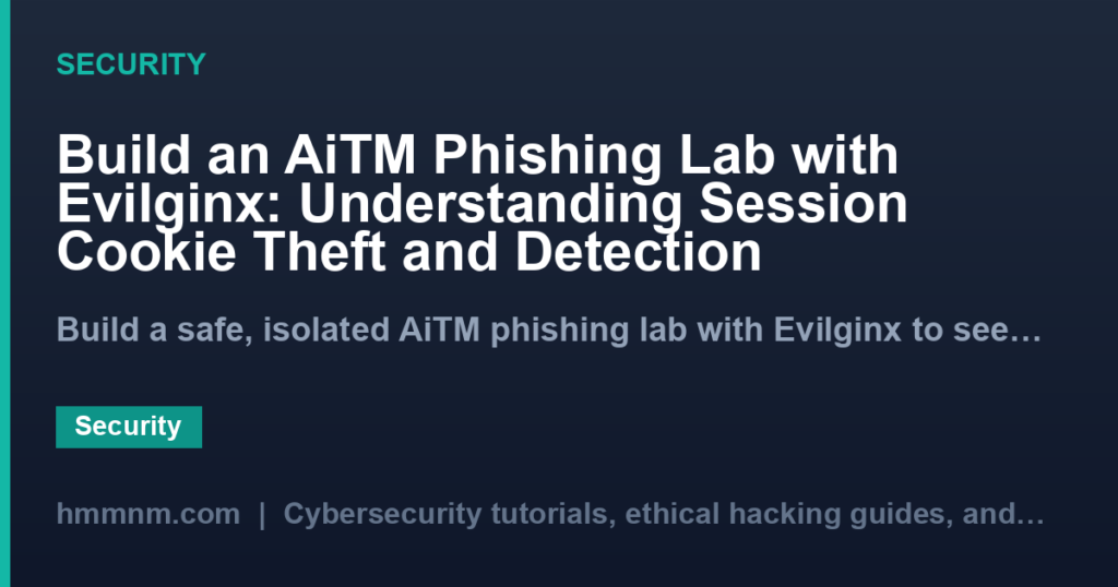 Build an AiTM Phishing Lab with Evilginx: Understanding Session Cookie Theft and Detection