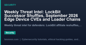 Read more about the article Weekly Threat Intel: LockBit Successor Shuffles, September 2026 Edge Device CVEs and Loader Chains