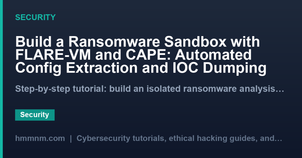 Build a Ransomware Sandbox with FLARE-VM and CAPE: Automated Config Extraction and IOC Dumping