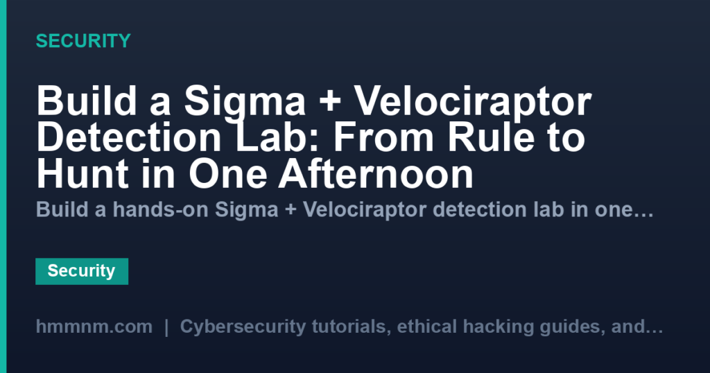Build a Sigma + Velociraptor Detection Lab: From Rule to Hunt in One Afternoon