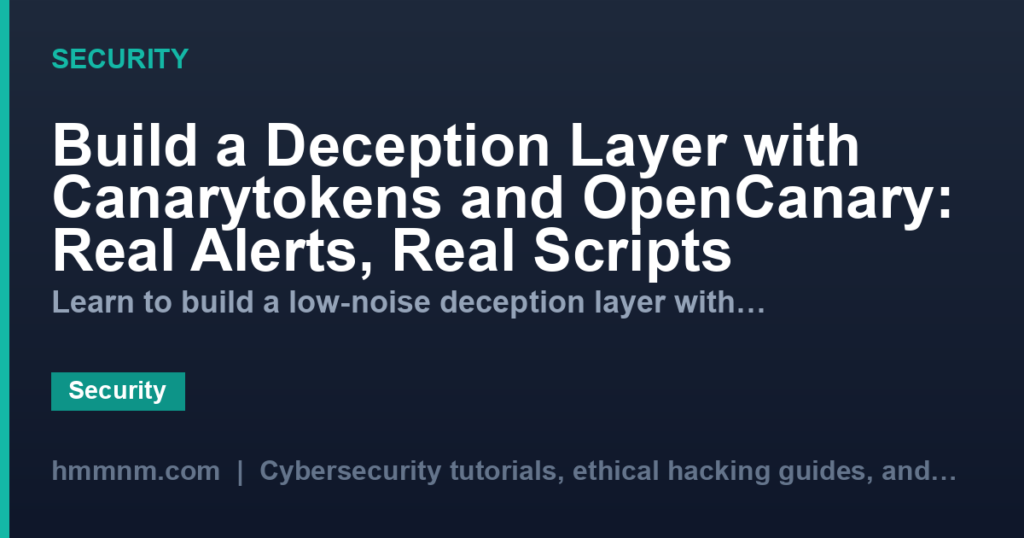 Build a Deception Layer with Canarytokens and OpenCanary: Real Alerts, Real Scripts