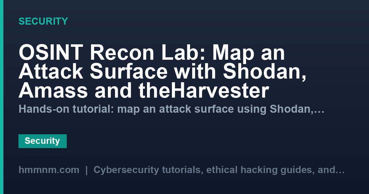 OSINT Recon Lab: Map an Attack Surface with Shodan, Amass and theHarvester