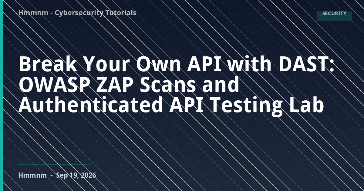 You are currently viewing Break Your Own API with DAST: OWASP ZAP Scans and Authenticated API Testing Lab