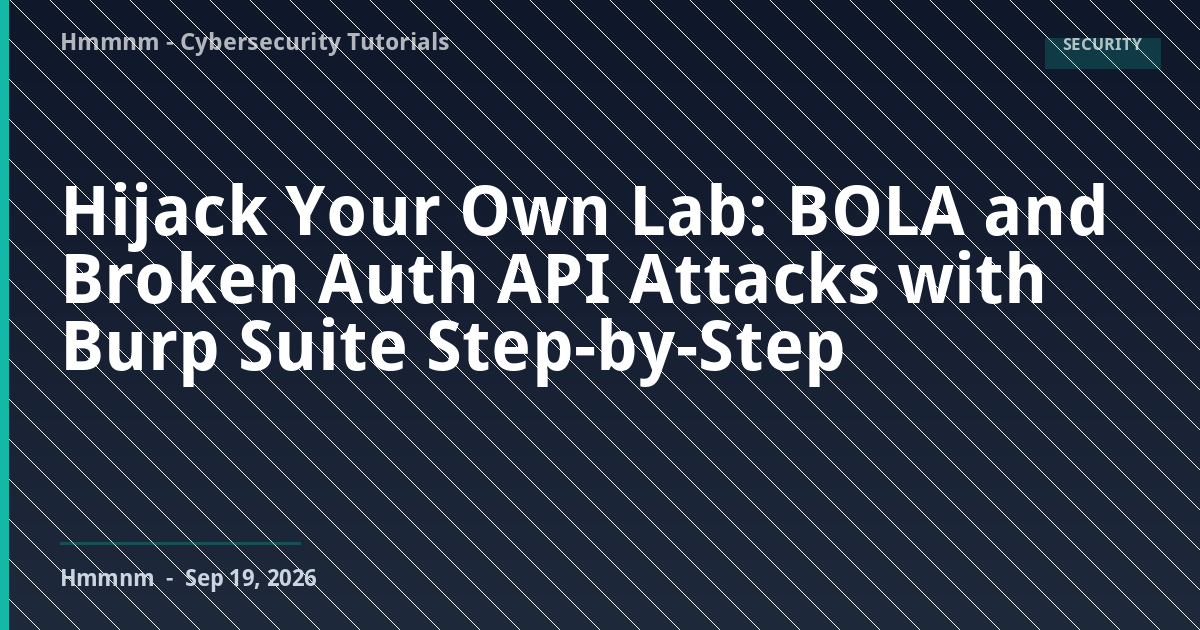 You are currently viewing Hijack Your Own Lab: BOLA and Broken Auth API Attacks with Burp Suite Step-by-Step