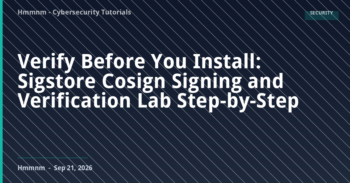 You are currently viewing Verify Before You Install: Sigstore Cosign Signing and Verification Lab Step-by-Step