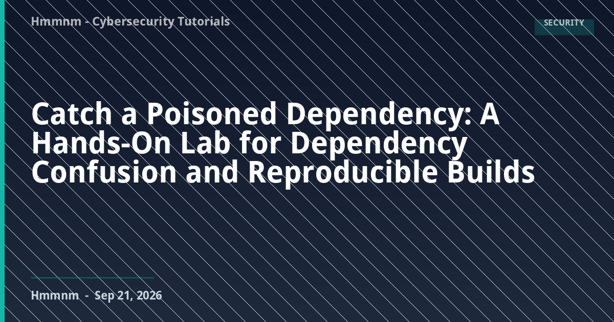 You are currently viewing Catch a Poisoned Dependency: A Hands-On Lab for Dependency Confusion and Reproducible Builds