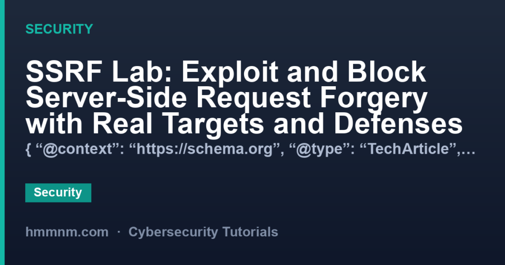 SSRF Lab: Exploit and Block Server-Side Request Forgery with Real Targets and Defenses
