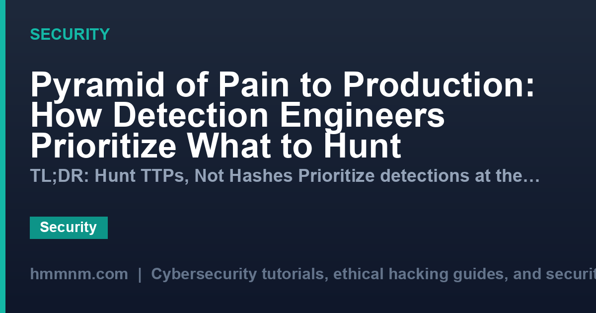 Pyramid of Pain to Production: How Detection Engineers Prioritize What to Hunt