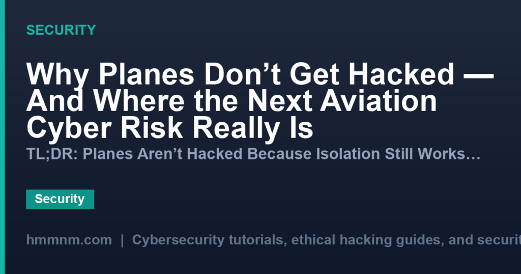 Why Planes Don’t Get Hacked — And Where the Next Aviation Cyber Risk Really Is
